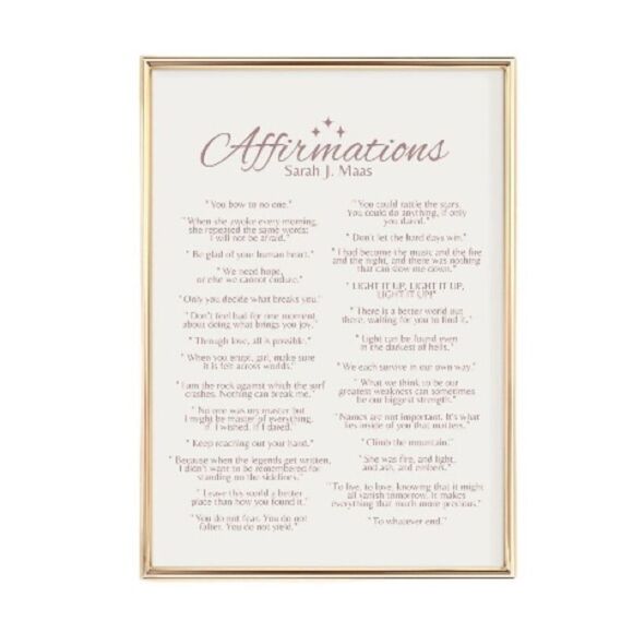 Sarah J Maas ACOTAR Affirmations Print - Picture 1 of 7